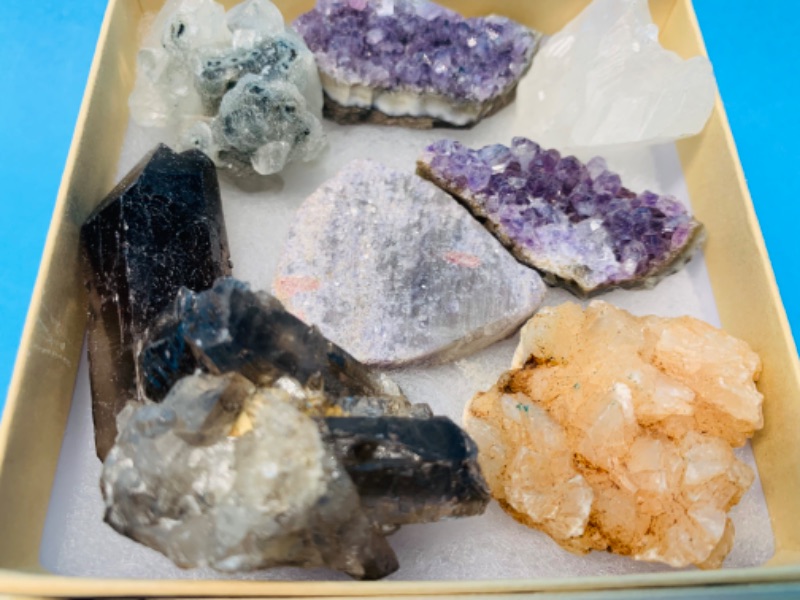 Photo 2 of 892802…smokey quartz, amethyst, and crystal rocks in gift box 