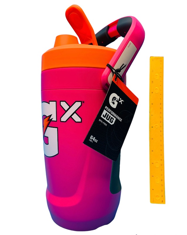 Photo 1 of 892857… Gatorade Gx 64 oz jug with nameplate, fence hook, spillproof lid, insulates foe 12 hours