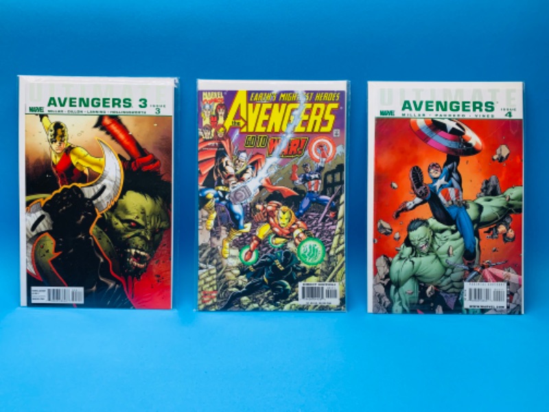 Photo 1 of 892968…3 avengers comics in  plastic sleeves