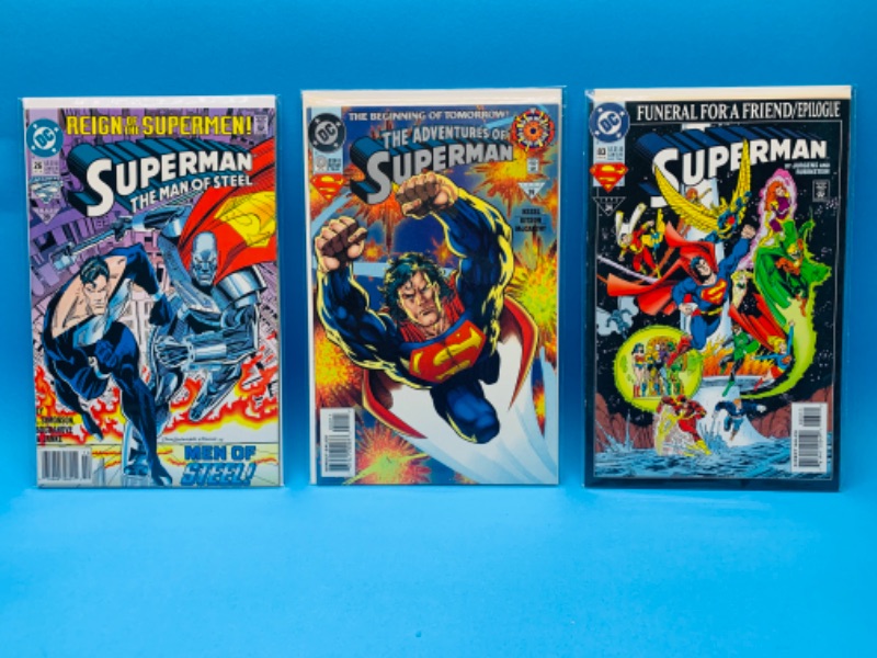 Photo 1 of 892972…3 superman comics in plastic sleeves