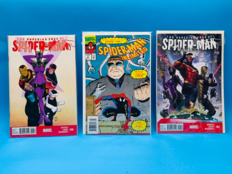 Photo 1 of 892975…3 spider-Man comics in plastic sleeves