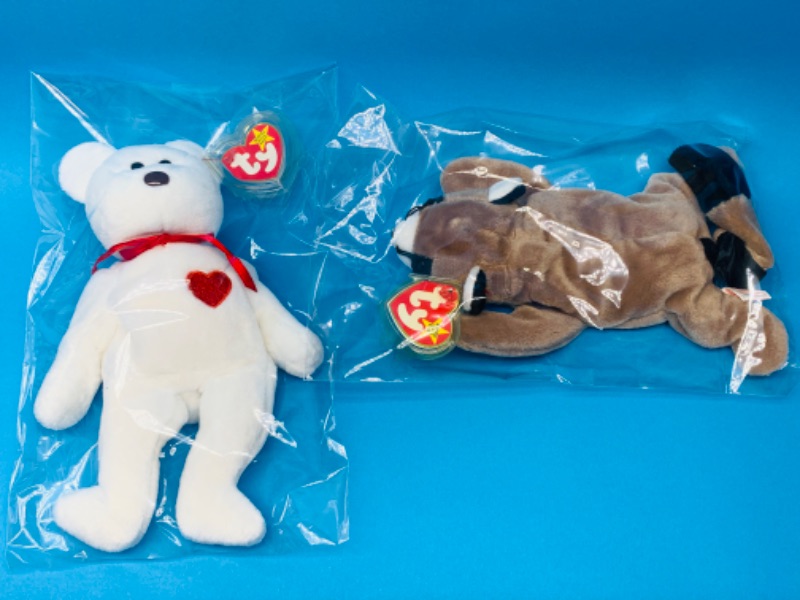 Photo 1 of 893048… 2 TY beanie babies in plastic bags 