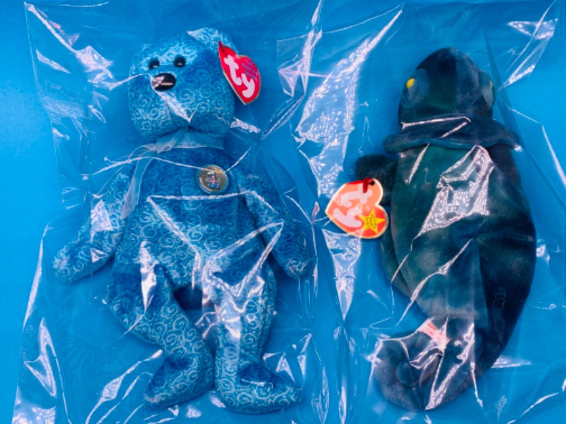 Photo 1 of 893049… 2 TY beanie babies in plastic bags 