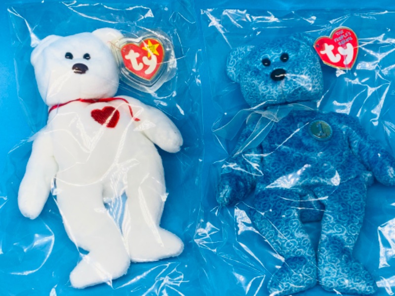 Photo 1 of 893051… 2 TY beanie babies in plastic bags 