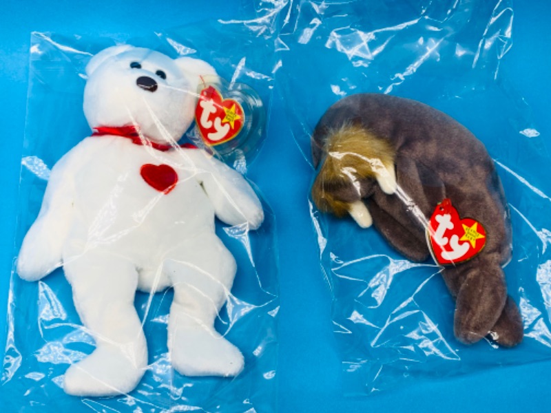 Photo 1 of 893055… 2 TY beanie babies in plastic bags 