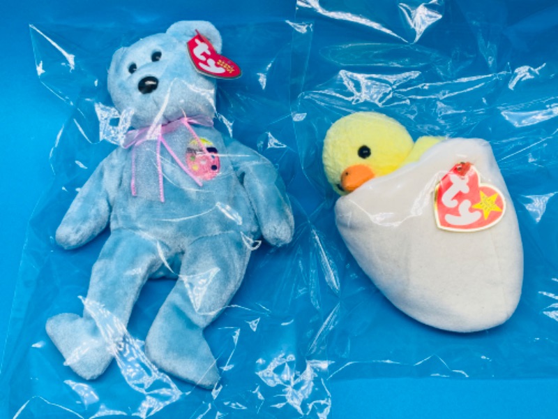 Photo 1 of 893058… 2 TY beanie babies in plastic bags 