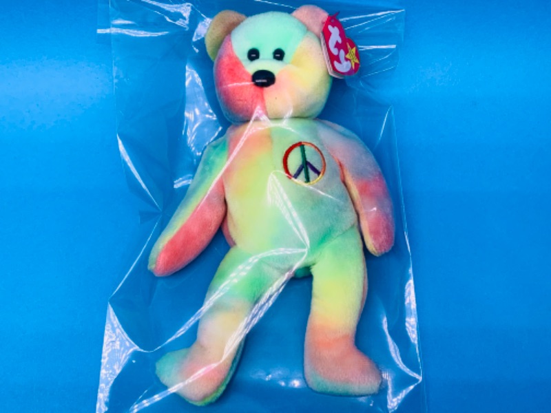 Photo 1 of 893059… Peace TY beanie baby in plastic bag