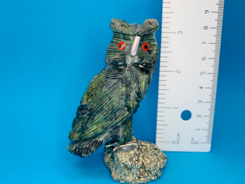 Photo 4 of 893075… 3.5” carved owl on pyrite rock