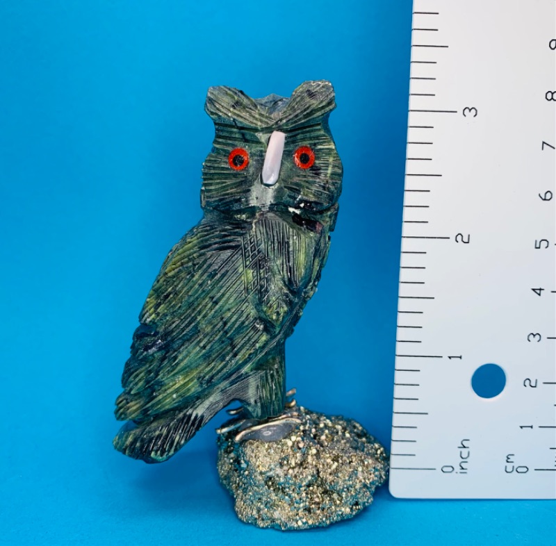 Photo 5 of 893075… 3.5” carved owl on pyrite rock