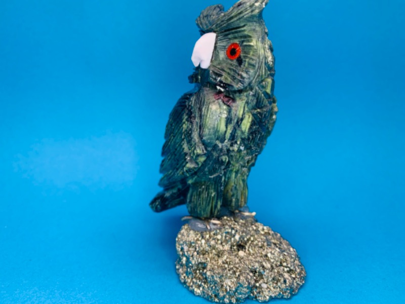 Photo 3 of 893075… 3.5” carved owl on pyrite rock