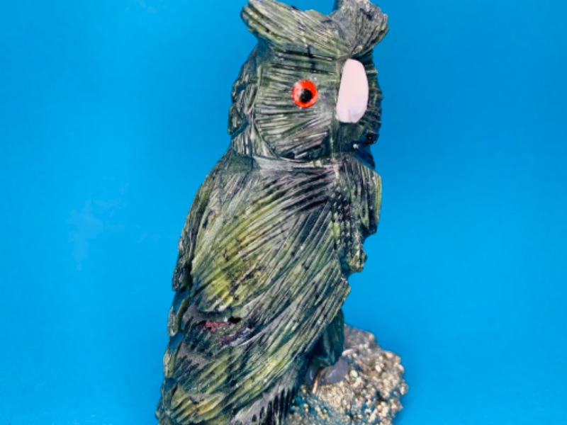 Photo 2 of 893075… 3.5” carved owl on pyrite rock