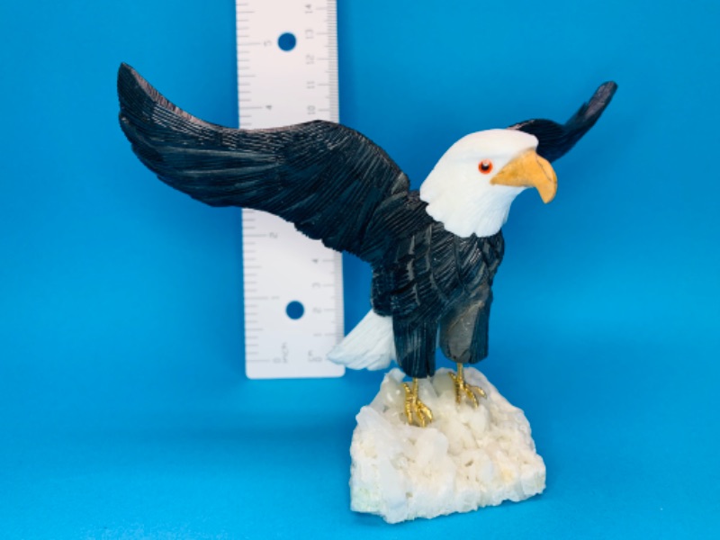 Photo 7 of 893076…4 x 6” carved eagle on apophyllite rock