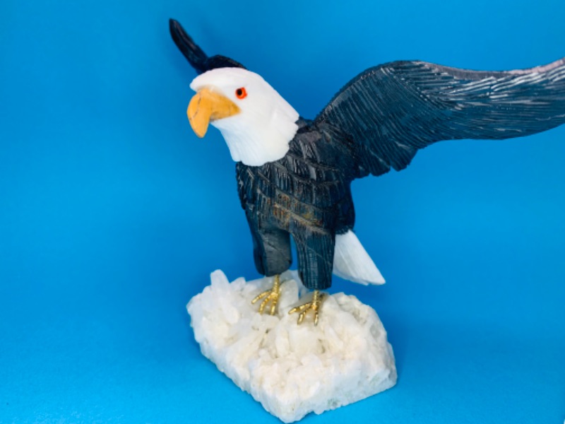 Photo 5 of 893076…4 x 6” carved eagle on apophyllite rock