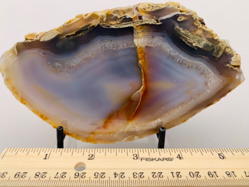 Photo 1 of 893096…6” polished agate geode rock on stand