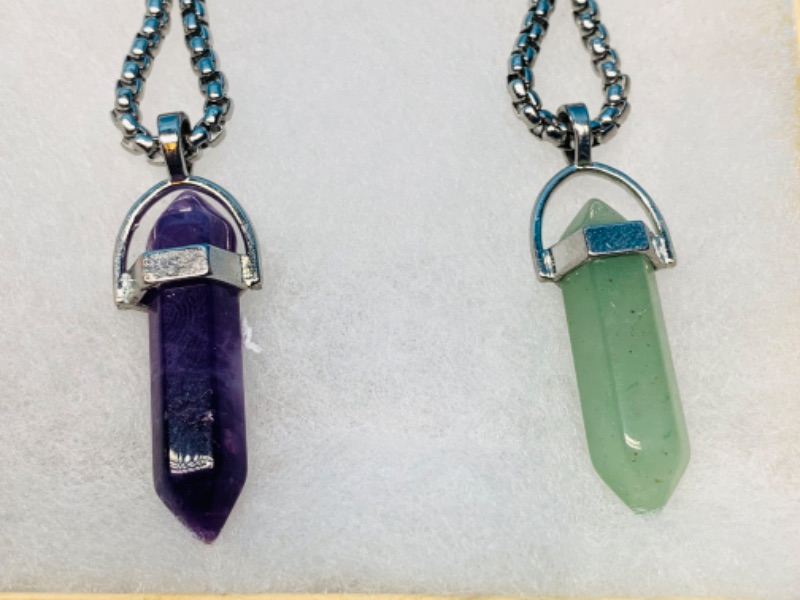 Photo 1 of 893105…2 crystal pendants on 22” chains in gift boxes 