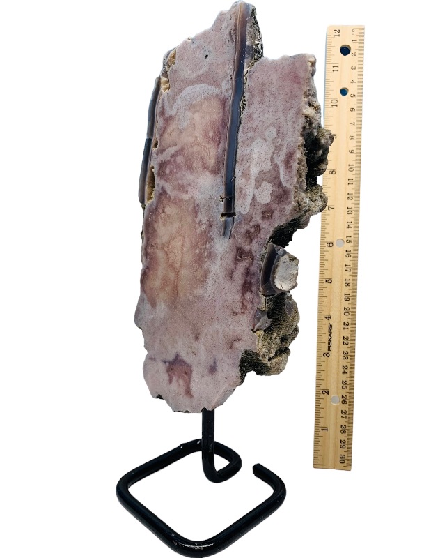 Photo 1 of 893120…large 11” pink amethyst rock on stand- height includes stand 