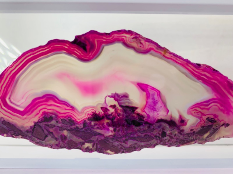 Photo 2 of 893181…2 agate slices in 9 x 4” display 