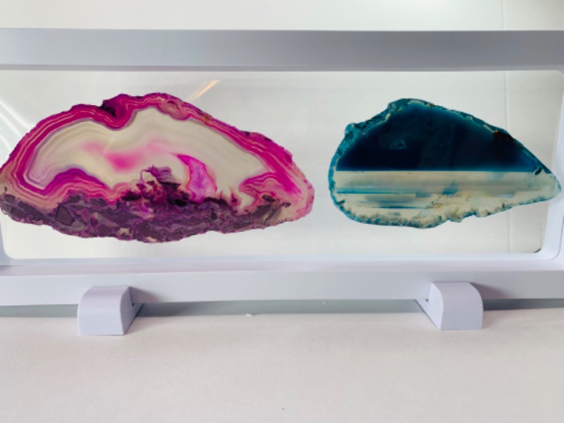 Photo 1 of 893181…2 agate slices in 9 x 4” display 