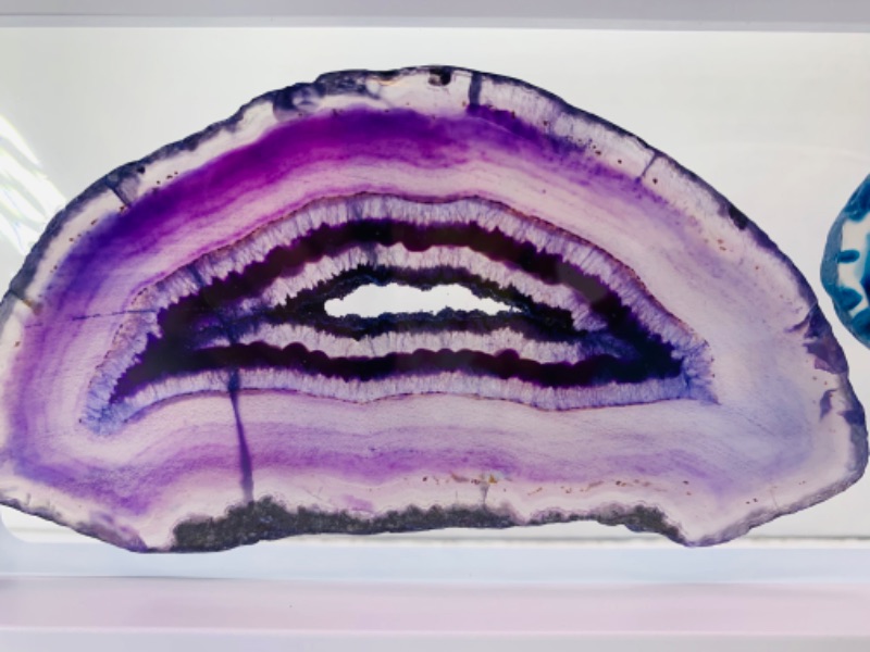 Photo 3 of 893182… 2 agate slices in 9 x 4” display 