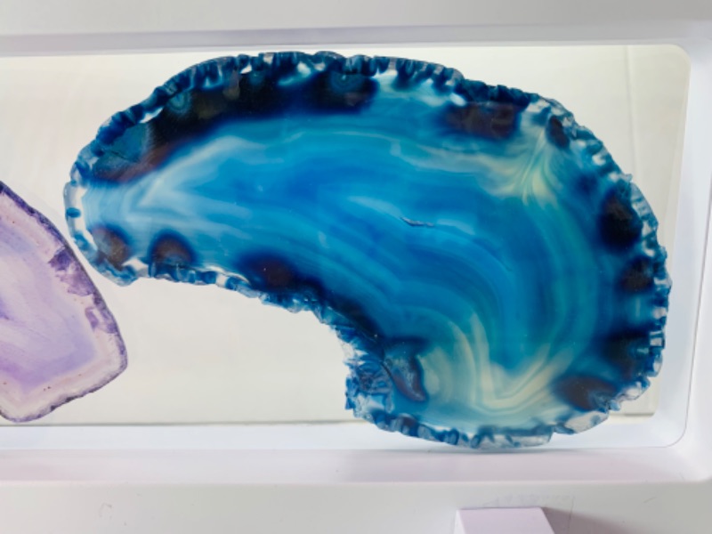 Photo 2 of 893182… 2 agate slices in 9 x 4” display 