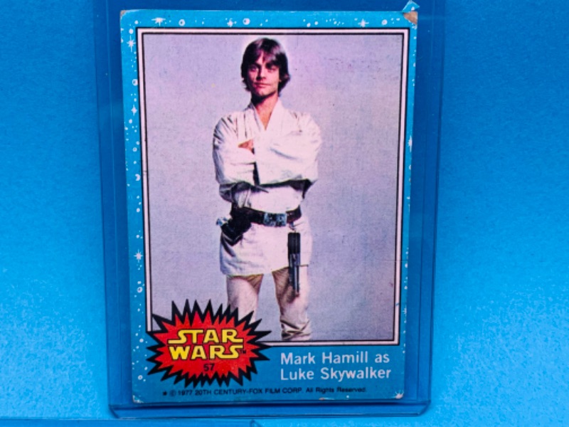 Photo 3 of 893191…3 vintage 1977 Star Wars trading cards in hard plastic sleeves 