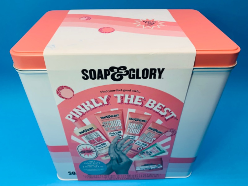 Photo 3 of 893594…Soap and Glory pinkly the best - body wash, butter, scrub, foot cream, hand cream, facial wash in large tin
