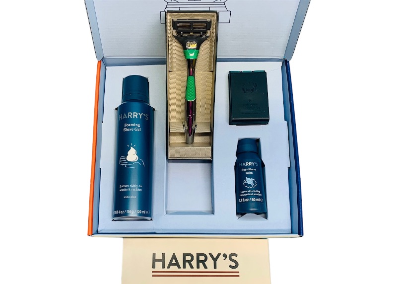 Photo 2 of 893688… Harry’s razor handle, 3 cartridges, balm, and shave gel set