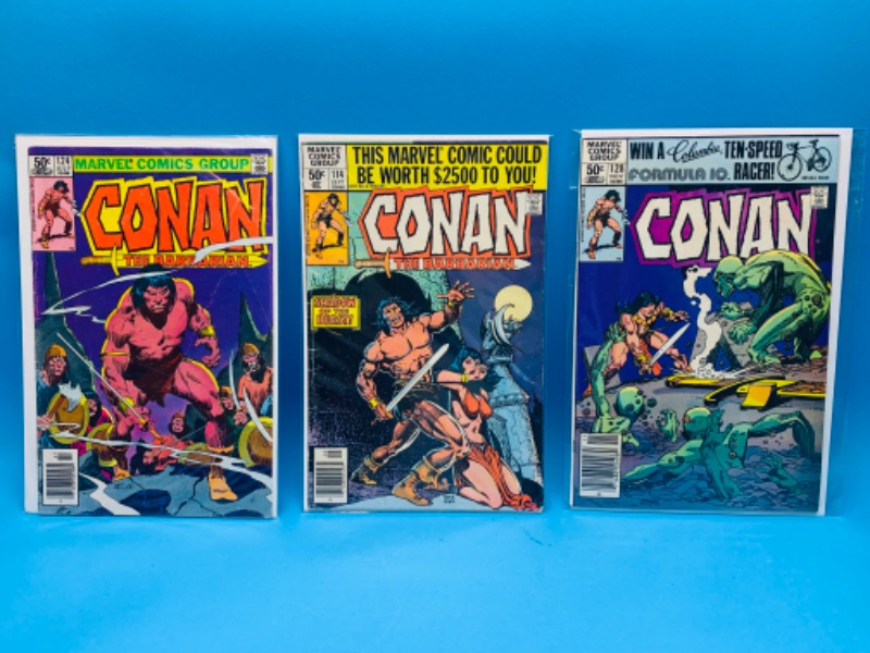 Photo 1 of 893942…3 vintage $.50 Conan comics in plastic sleeves 