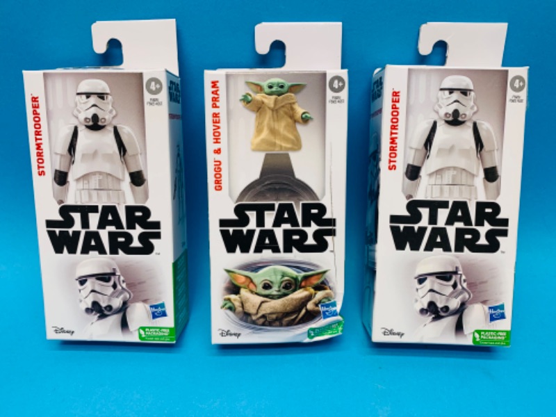 Photo 1 of 894052…Disney Star Wars stormtrooper, Grogu, and hover pram toys 