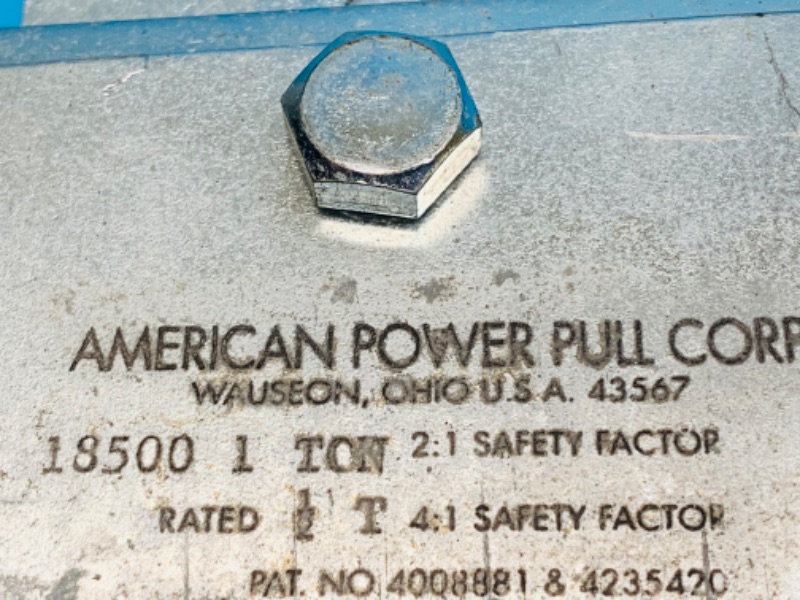 Photo 2 of 894143…used American power pull corp. come along 