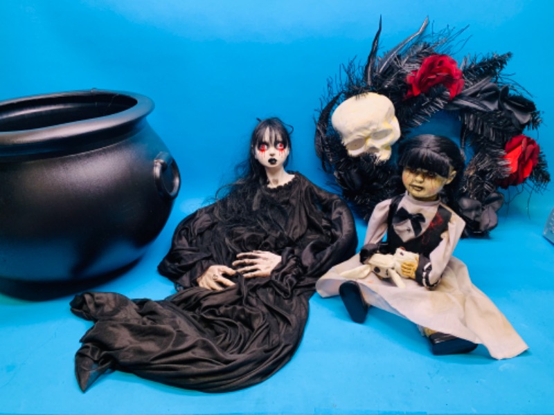 Photo 2 of 894193…creepy dolls, wreath, and witches pot