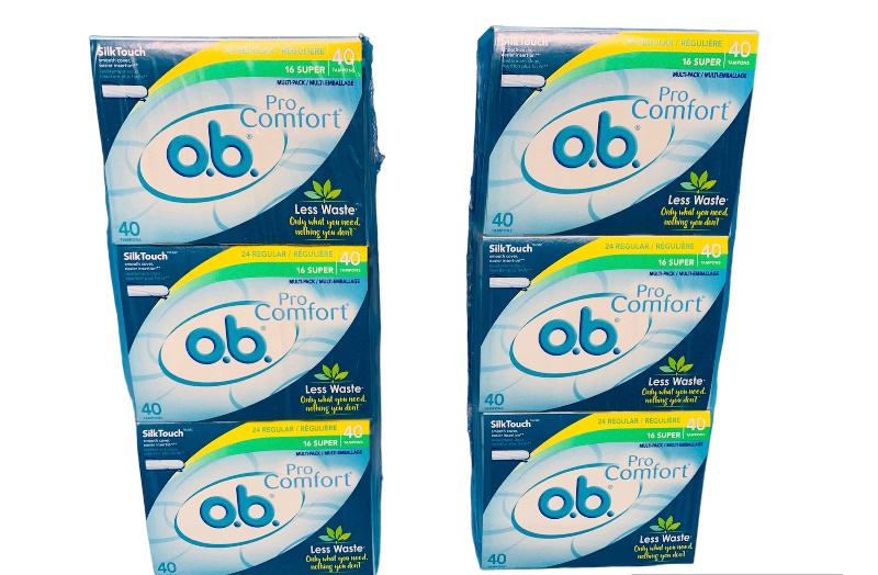 Photo 1 of 894227…6 boxes of O.B. Pro comfort silk touch tampons 40 per box 