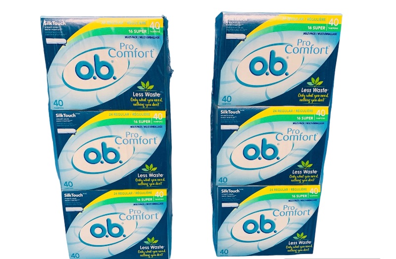 Photo 1 of 894228… 6 boxes of O.B. Pro comfort silk touch tampons 40 per box 