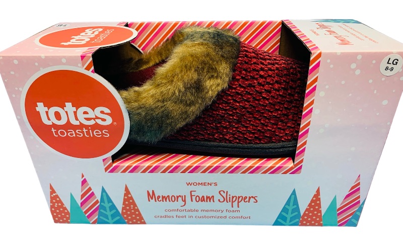Photo 1 of 894298…  women’s size large memory foam slippers totes toasties 8-9