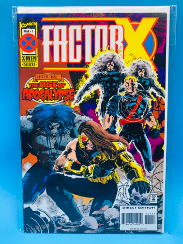 Photo 1 of 894359…1st appearance of Bedlam Faxtor X comic 1 in plastic sleeve 