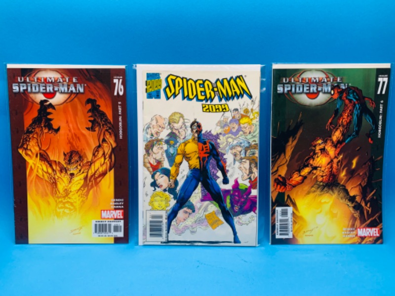 Photo 1 of 894368…  3 Spider-Man comics in plastic sleeves 