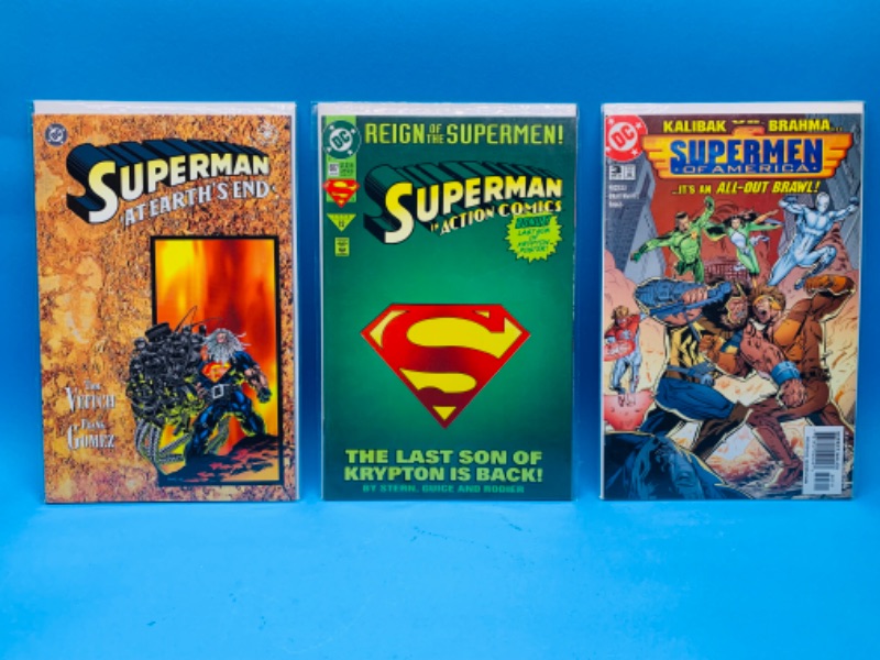 Photo 1 of 894375… 3 Superman comics in plastic sleeves 