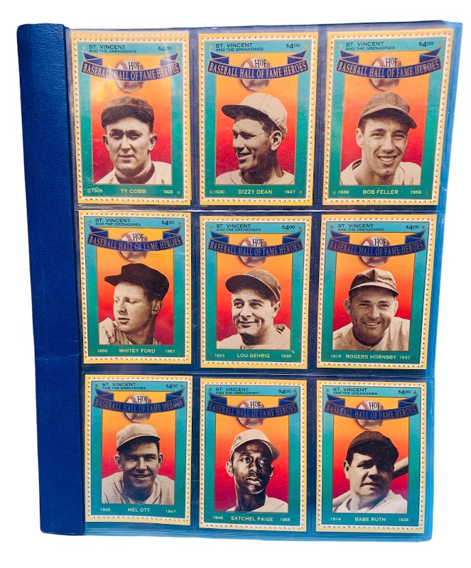 Photo 1 of 894450…set of 12 vintage St.Vincent and the Grenadines Baseball Hall of Fame Heroes stamp cards