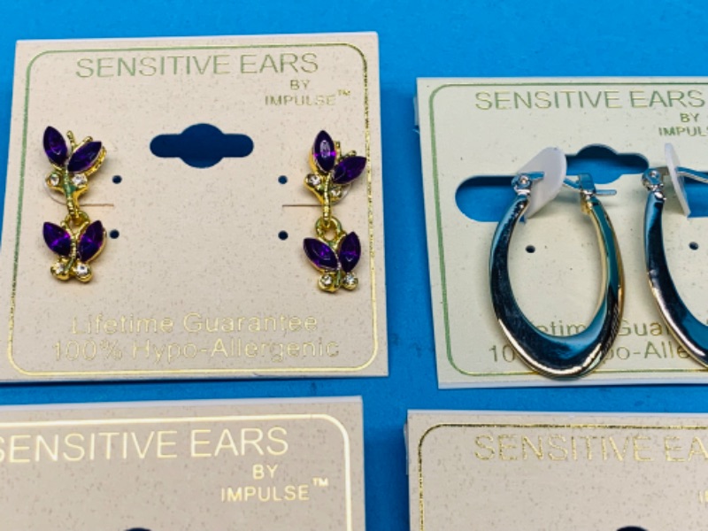 Photo 2 of 894462…6 pairs of fashion/costume pierced hypo allergenic sensitive ears earrings 