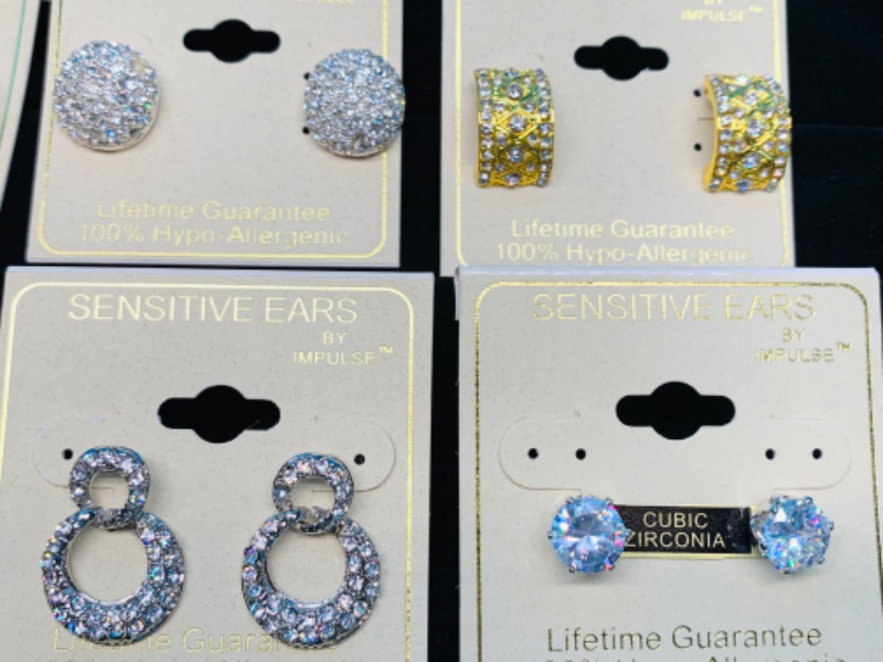 Photo 3 of 894467… 6 pairs of fashion/costume pierced hypo allergenic sensitive ears earrings 