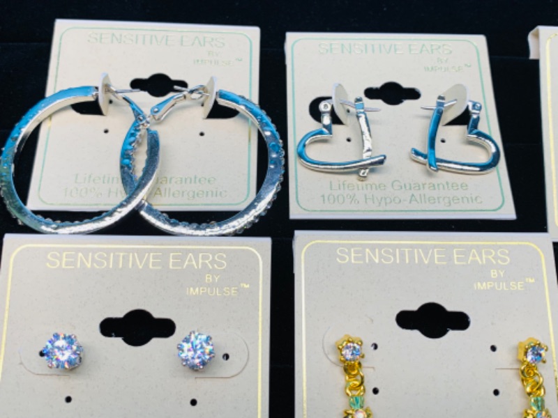 Photo 3 of 894470… 6 pairs of fashion/costume pierced hypo allergenic sensitive ears earrings 