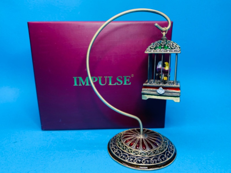 Photo 1 of 894482…6” impulse jeweled and crystal enamel hinged trinket box in satin lined box 