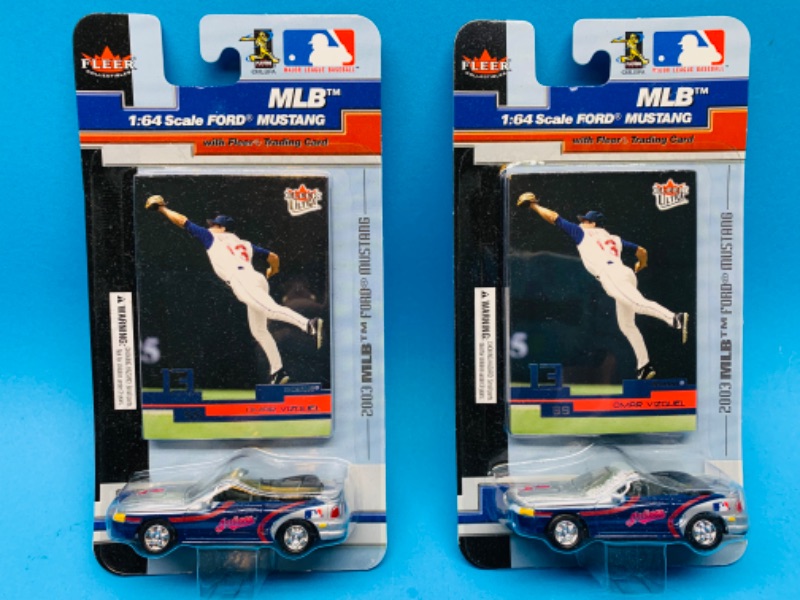 Photo 1 of 894489…2 diecast Ford Mustang and Fleer Omar Vizouel trading cards 