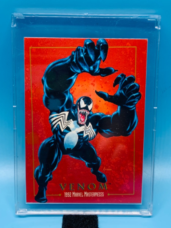 Photo 1 of 894492…1992 marvel masterpieces Venom card 97 in hard plastic case 