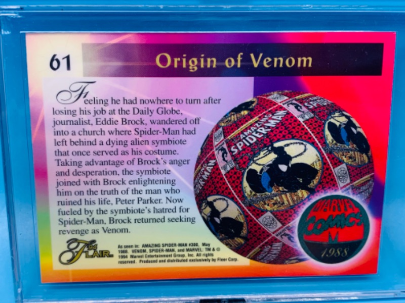 Photo 2 of 894494…1994 Flair Venon card 61 in hard plastic case 