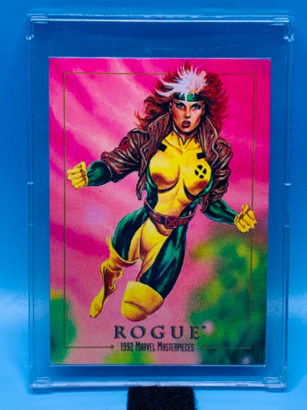Photo 1 of 894498…1992 marvel masterpieces Rogue card 79 in hard plastic case 