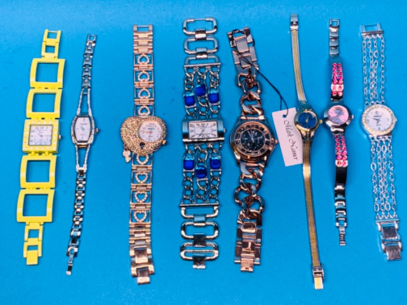 Photo 1 of 894516…8 ladies fashion watches-will need batteries replaced-costume jewelry 