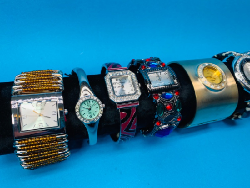 Photo 4 of 894518…9 ladies fashion cuff watches- will need batteries replaced 