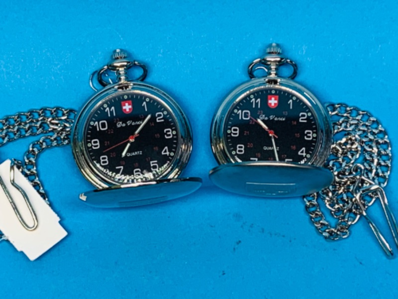 Photo 2 of 894519…2 Da Vanci pocket watches- need batteries replaced 