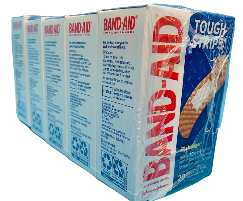 Photo 1 of 894521… 5 boxes of tough strips bandaids 20 per box 